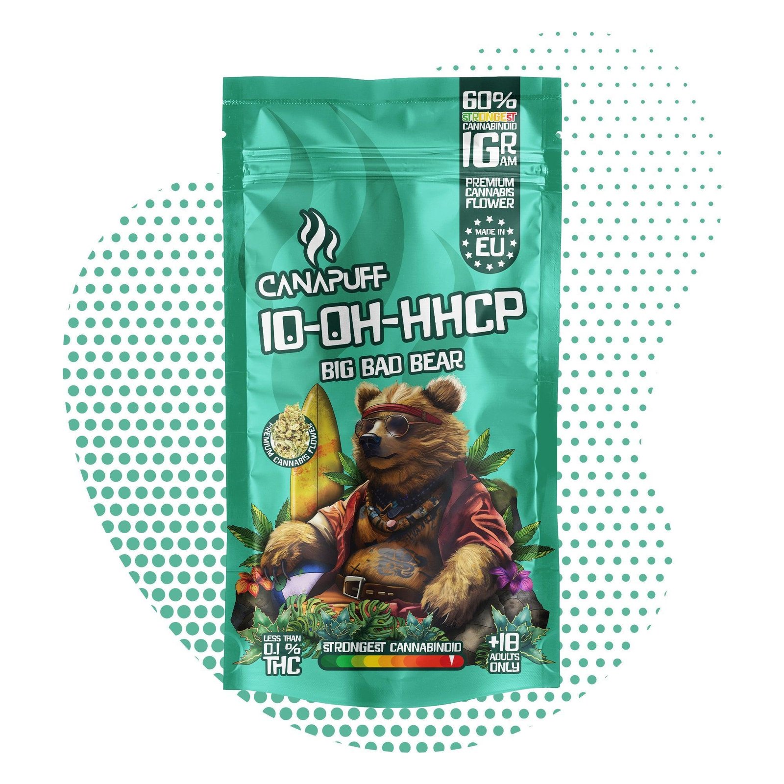 Canapuff - Grote Boosaardige Bier 60% - 10-OH-HHCP Bloemen