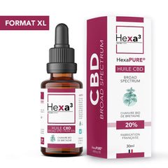 Breedspectrum CBD-olie XL-formaat. Biologische hennep. 20% / 6000 mg. THC-vrij (30 ml).