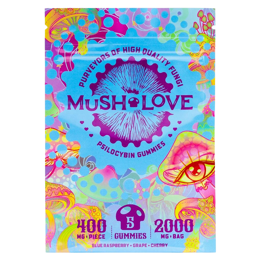 Mush Love – Blauwe frambozen-, kersen- en druivengummies